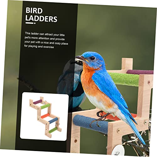 GANAZONO Wooden Parrot Ladder for Birds Natural Wood Climbing Ladder for Budgerigars and Cockatiels Easy to Install Bird Exercise for Play and Training