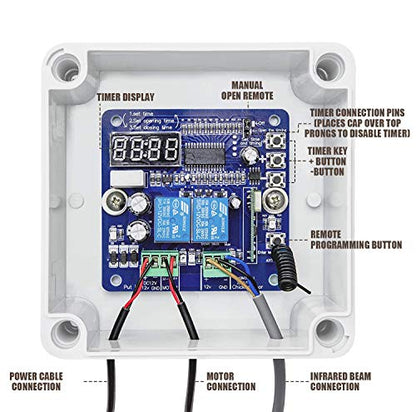 Chicken Coop Auto Door Opener Kit Door Opener & Closer with Light Sensor Rainproof Outdoor Controller Actuator Motor,Remote Control Poultry Coop (Timer Version) - size: Timer Version