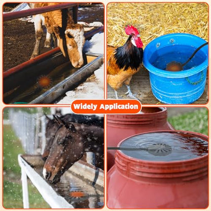 500W Horse Water Heater Aluminum Cast, Thermostatic Control Farm De-Icer, Utility Pond De-icer for Livestock Poultry Birds Horses Cows Wildlife Drinking for Winter - size: 500W