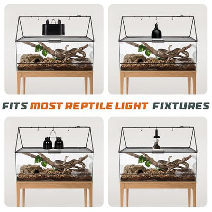 MECESOR Adjustable Reptile Lamp Stand - Triangular Reptile Light Stand with 3 Lengths for Terrariums,Heat Lamp Stand for Reptiles Tank,Stable & Space-Saving 18.5-47.2 in