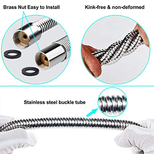 Commercial Pre Rinse Sprayer Hose Replacement Kit for Kitchen Dish Sink Faucet, 60 Inch Flexible Stainless Commercial Pre Rinse Kitchen Faucet Hose Parts