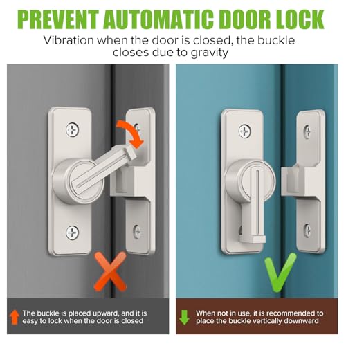 Barn Door Lock Hardware, Heavy Duty 90 Degree Flip Latch Privacy Lock, Zinc Alloy Sliding Barn Door Latch for Bathroom, Bedroom, Closet, Garage, Shed and Gate (Nickel-2PCS) - color: Nickel-2PCS