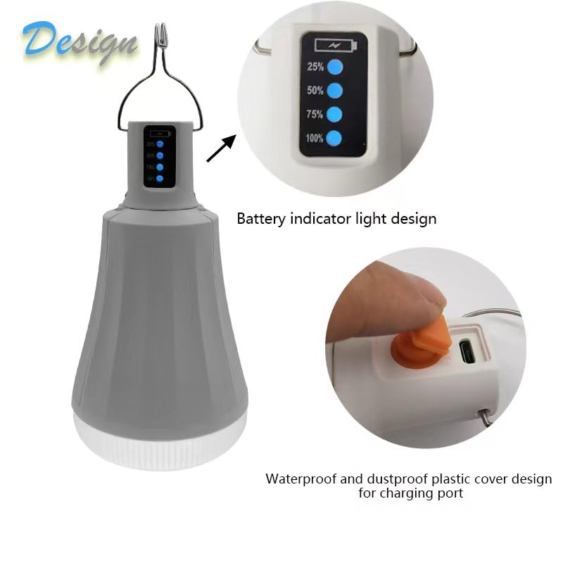 Solar Rechargeable Light Bulbs Indoor，Chicken Coop Light, Camping Accessories, Solar Light Bulbs for Outside Waterproof, Luces Lolares para Interioresent, Night Fishing Emergency Lights