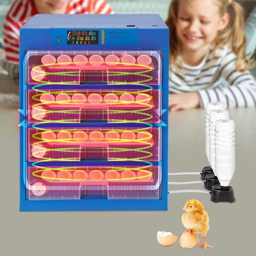 256 Eggs Incubator, Intelligent Automatic Egg Rotating Incubator with Auto Turning and Temperature Humidity Control, Automatic Digital Poultry Hatcher Machine for Chicken Duck Quail Eggs - size: 256 Eggs