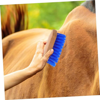 Generic Horse Grooming Brush with Hard Bristle Stiff Wood Comb for Cattle and Horses Non Slip Handle Cleaning and Massage Tool for Livestock Fur Care Lightweight Portable Grooming