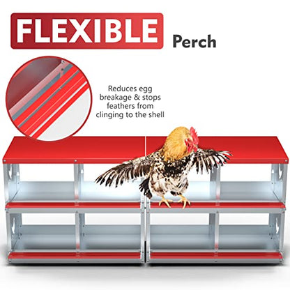 Chicken Nesting Boxes - 3 Compartment Metal Poultry Nest Box Wall Mount for Chickens, Hens, Ducks - Easy Egg Collection - Large Vented Holes Chicken Coop Equipment (3 Compartment)