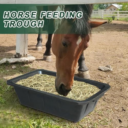 Horse Feed Bucket – Large 10L Rubber Pan Construction, Reliable Water Bowl Craft, Versatile Livestock Feeding Vessel, Strong Farm Supply Container | Poultry Cattle Deer Goat Support Tool Outdoor