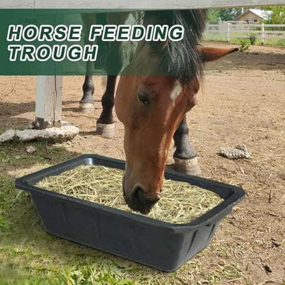 Horse Feed Bucket – Large 10L Rubber Pan Construction, Reliable Water Bowl Craft, Versatile Livestock Feeding Vessel, Strong Farm Supply Container | Poultry Cattle Deer Goat Support Tool Outdoor