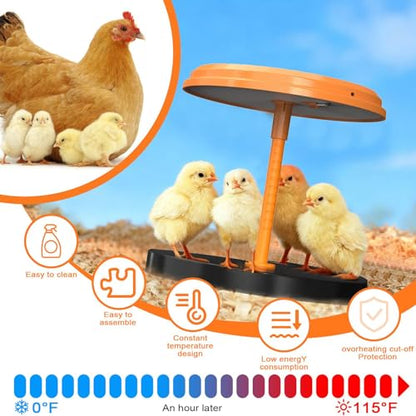 Brooder Plate | 35W Chicks Heating Brooder Plate | Height Adjustable Poultry Warmer | for Winter Poultry Duckling Quail Coop Hedgehog Reptile Farm Lab Home