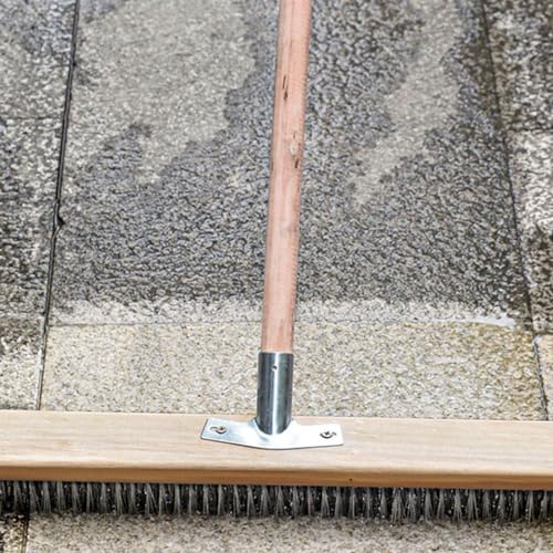 Vikye Scrub Brush with Long Handle, 7.9inch Heavy Duty Floor Scrubber Brush, Stiff Scrubber Brush for Cleaning Shower Bathroom Patio Garage