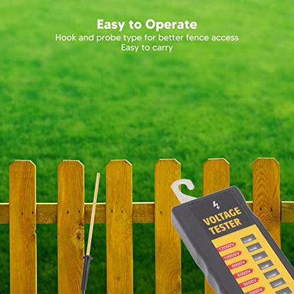 Electric Fence Voltage Tester, 8 Neon Lights Maximum 12KV Waterproof Portable Fence Fault Finder, Digital Electrical Fence Voltage Tester for Farms Livestock