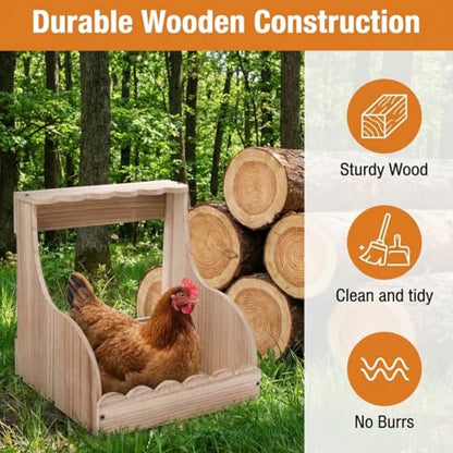 Tlence Single Compartment Hens Nesting Box, 14.5 x 13.75 x 13 Inch Wood Chicken Laying Eggs Boxes, Large Heavy Duty Chicken Coop Nest Box Accessories for Duck Birds Poultry, Easy Assembly