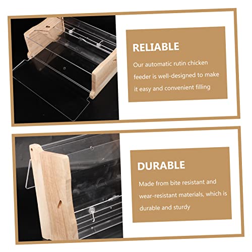 Yardwe Automatic Food Trough Chicken Feeder Acrylic Bowl Rutin Chicken Cage Easy to Install Pet Feeding Container