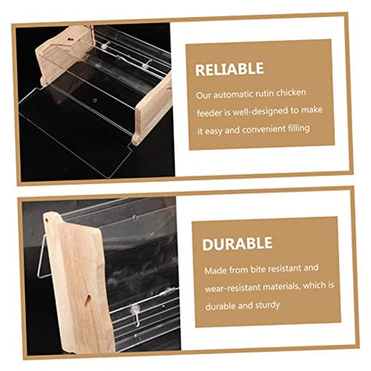 Yardwe Automatic Food Trough Chicken Feeder Acrylic Bowl Rutin Chicken Cage Easy to Install Pet Feeding Container