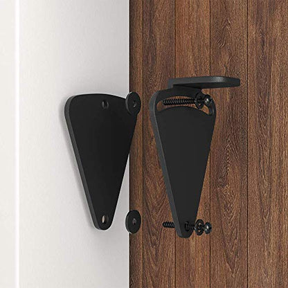 WINSOON Barn Door Lock Hardware Black Steel Sliding Privacy Latch for Closet Shed Pocket Doors Wood Gates - Black - color: Black