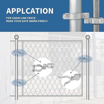 1-3/8" x 2-3/8" Chain Link Gate Hinge Kit,Galvanized Steel Fence Gate Hinge, 2-3/8 "Male Gate Post Hinges(2 Pcs), 1-3/8" Female Gate Frame Hinges(2 Pcs)
