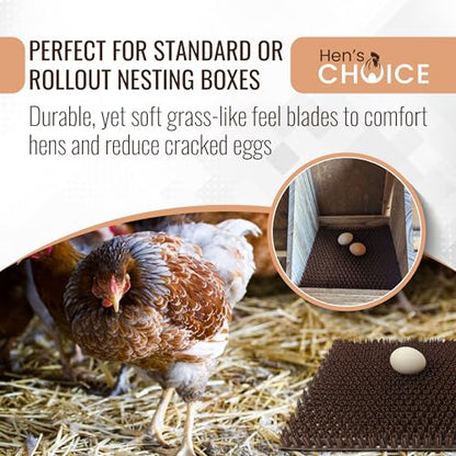 Hen's Choice™ - Chicken Nesting Box Pads x6 | Washable Plastic Nesting Box Liner | Chicken Bedding for Coop - size: 12" x 12" (x6 std)