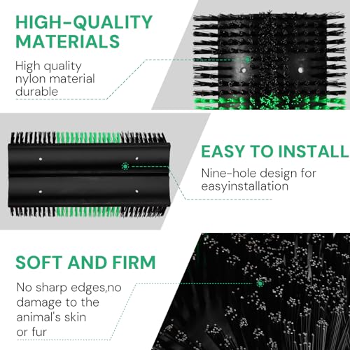 4pcs Upgraded XL Livestock Scratching Brush with 32 Screws – Large Cattle and Horse Grooming Brush, Itch Relief for Horses,Sheep, Goat, Cattle,Cow,and Pig,Suitable for farms and ranches - size: 4pcs