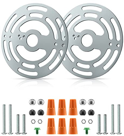 Qc Universal Light Crossbar - 4 Inches Light Fixture Mounting Bracket with Ground Screw and Acorn Cap Nuts for Mount Wall Light, Close to Ceiling Light (2 Pack) - size: size-2