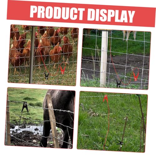 2Pcs Electric Fence Jump Cable with Clips for Fencing Systems Durable Outdoor Use for Gardens Farms and Livestock Electric Fence Connectors