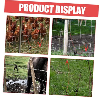 2Pcs Electric Fence Jump Cable with Clips for Fencing Systems Durable Outdoor Use for Gardens Farms and Livestock Electric Fence Connectors