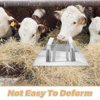 Thickened Metal Livestock Feed Scoop with Double Handles, Poultry Grain Shovel for Farm Use, Large Capacity Silver Utility Scoop for Animal Feed and Dry Food