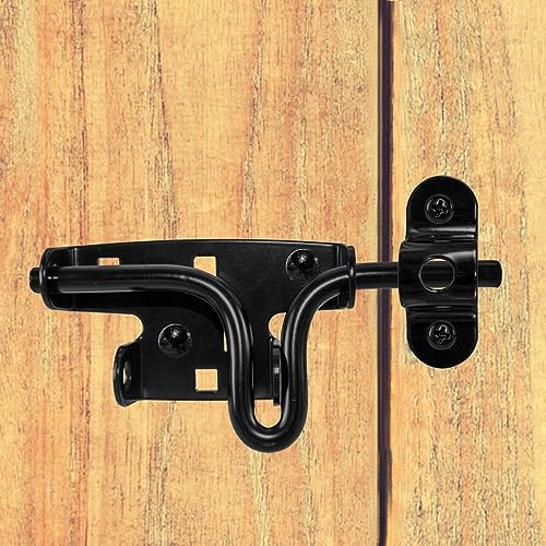 Universal Slide Bolt Wooden Gate Latch - Black Powder Coated to Resist Rust - Pad-Lockable for Securing Your Property. Includes Mounting Hardware - size: Universal Slide Bolt - Each