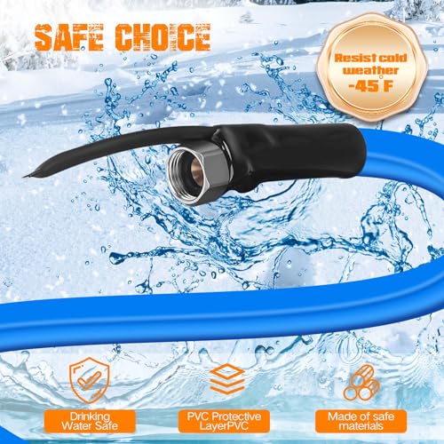50FT Heated Water Hose for RV, Freeze Protection to -45°F, Lead-Free & BPA-Free, Safe for Campers, Gardening, Livestock, Home Use - size: 50FT