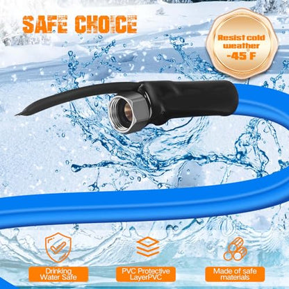 100FT Heated Water Hose for RV, Freeze Protection to -45°F, Lead-Free & BPA-Free, Safe for Campers, Gardening, Livestock, Home Use - size: 100FT