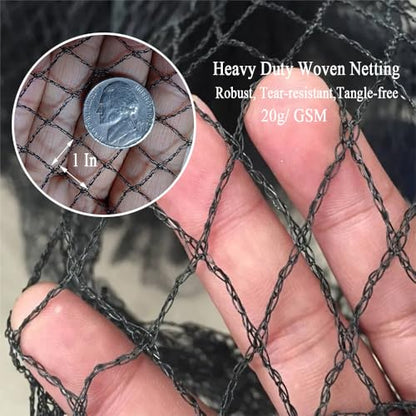 25x100 FT Bird Netting for Chicken Coop, 1 Inch Mesh, Strong Woven, UV Resistant, Reusable, Protects Garden Plants, Fruit Trees, Vegetables, Against Deer, Rabbits, Squirrels, Small Animals - size: 25x100Ft-1“