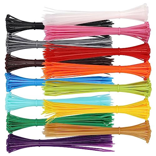 700 Pieces Colored Zip Ties 8 Inch Multi-Purpose Self-Locking Nylon Cable Ties in 14 Different Colour, Assorted Cord Management Bands for Chicken Leg Home Office Garden Workshop - color: 8in,colors,700pcs