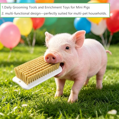 2 Pcs Pig Enrichment Toy, Self-Grooming and Scratch Brush for Mini Pigs, Encourage Natural Behavior, Relieve Stress, Suitable for Installation on Outdoor Trees, Fences, Wooden Stakes, and Pigsties