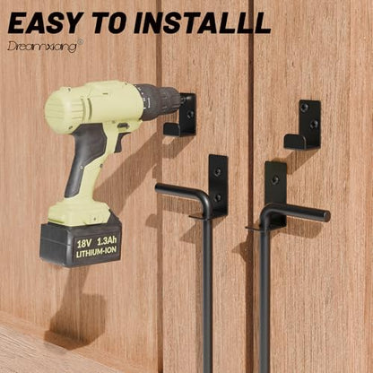 24" Heavy Duty Extra Thick Cane Bolt Gate Drop Rod Hardware Ground Latch for Wood PVC Vinyl Metal Fences Gates, Double Doors, Black Solid Steel-2 Pack - color: 24 Inch