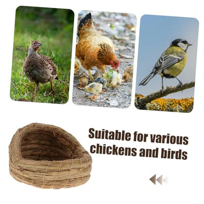 2pcs Chicken Nesting Boxes Straw Woven Bed Coop Pad for Hens Natural Pet House Laying Nest for Chicks
