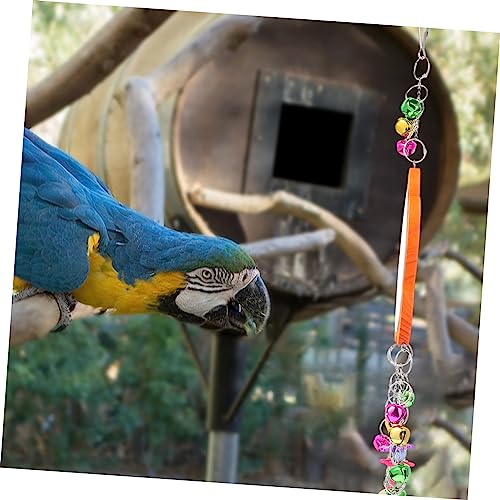 Happyyami Hens Mirror Toy with Bells Durable Bird Hanging Mirror for Parrots and Chickens Easy to Install Made from for Pet Play and Enrichment Activities
