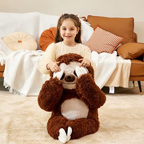 IKASA Giant Sloth Stuffed Animal Hanging Three Toed 30" Plush Toy,Large Big Jumbo Soft Toys,Huge Size Cute Fluffy Plushy Plushie,Gifts for Kids - style: Sloth
