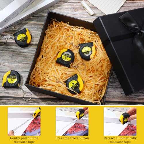 Kigeli 50 Pcs 6ft/2 Meter Mini Measuring Tape Keychains Small Measure Keychain Bulk Set Functional Mini Retractable Measuring Tape Keychains with Slide Lock for Engineer Crafter(Classic,Yellow) - color: Yellow