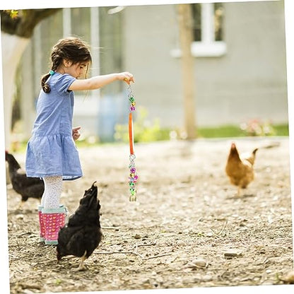 Happyyami Hens Mirror Toy with Bells Durable Bird Hanging Mirror for Parrots and Chickens Easy to Install Made from for Pet Play and Enrichment Activities