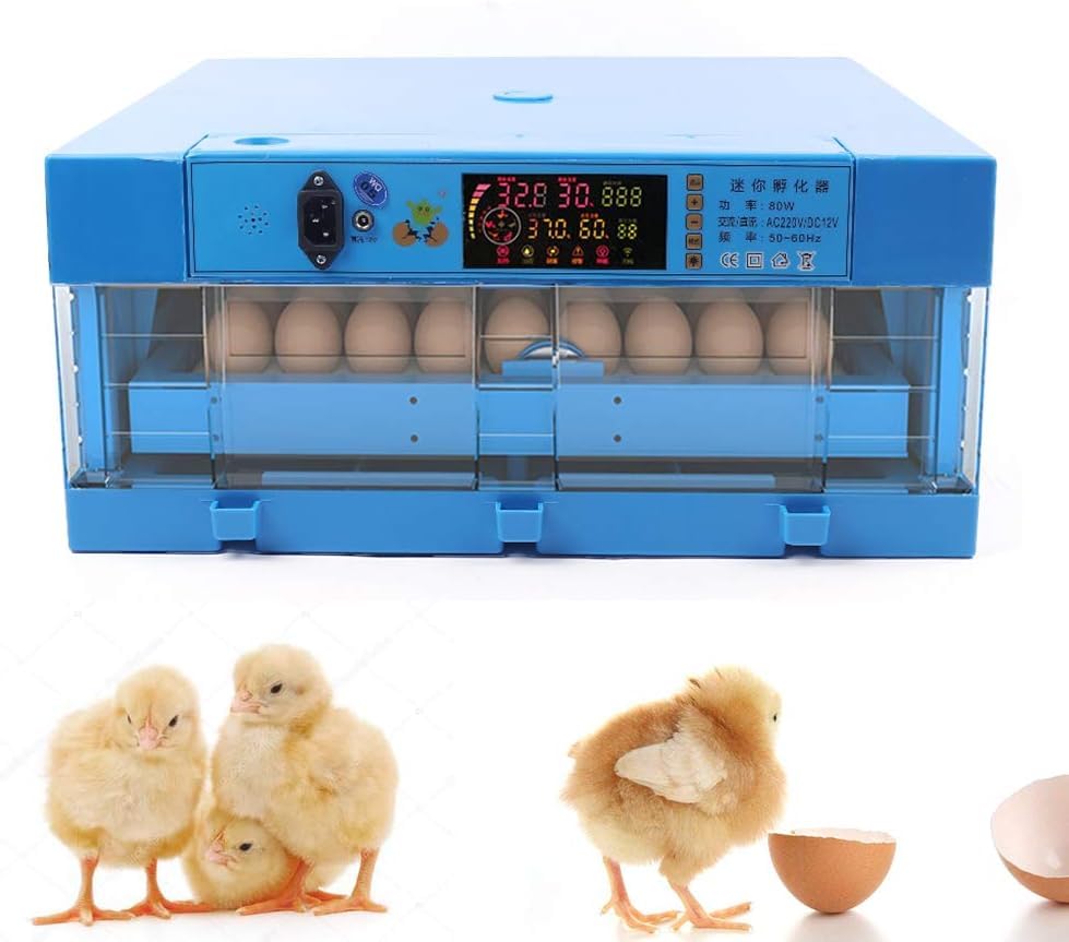 Incubators for Hatching Eggs, 48 Egg Incubator Digital Poultry Hatcher Machine with Automatic Egg Turning, Temperature & Humidity Control, Chicken Incubator for Hatching Duck, Quail, Pigeon