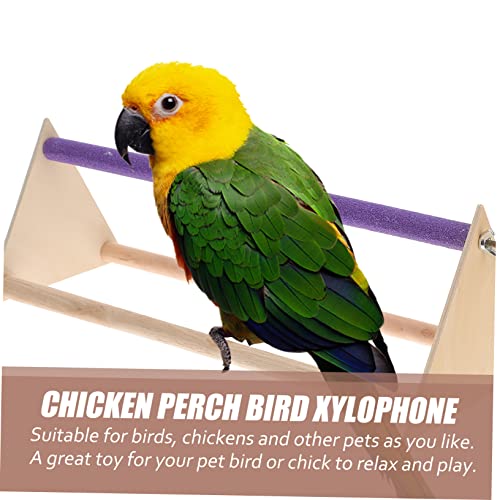 balacoo 1set Xylophone Chicken Perch Roosting Bar and Swing Accessories for Parrots Cockatiels and Birds Encourages Play and Physical Activity Coop