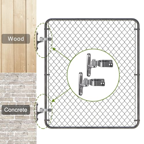 Insaga 2Pack Heavy Duty Wall Mount Gate Hinges, 304 Stainless Steel Chain Link Fence Gate Hinges for Farm, 1-5/8" Pipe Gate Hinge with 5/8" Pin, T-Post Gate Hinge Kit for Wooden & Metal Fence - size: 1-5/8''-2Pack