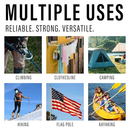 Diamond Braided Polypropylene Rope Nylon Rope Mix Thick Heavy Duty Ropes 1/2 inch 100ft High Strength Perfect for Clothesrope Camping Hiking and Other Outdoor Activities Black 100ft - size: 1/2'' 100ft Black
