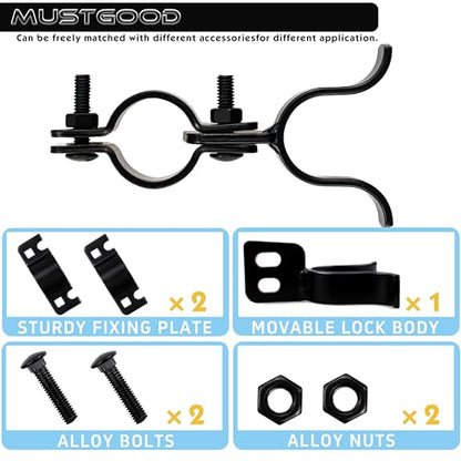 Chain Link Fence Gate Latch, 1-3/8"x1-3/8", with Padlock Hole and Mounting Hardware, Black (Black) 2 Packs - color: Black
