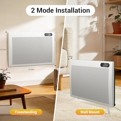 1500W Smart Electric Machine with Thermostat, Remote Control, Timer, Safety Lock, Ideal for Home Workshop Garage
