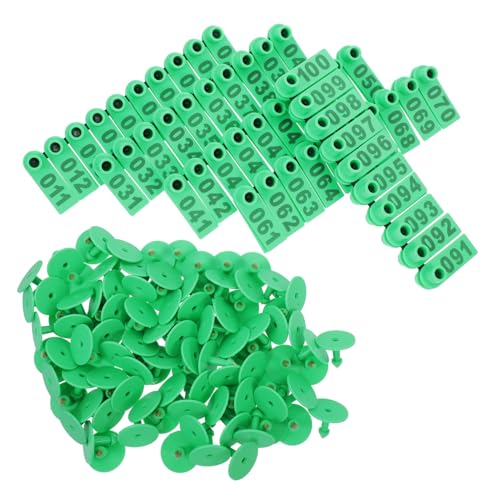 Kisangel 100Pcs Blank Cow Ear Tags for Livestock Durable Plastic Identification Tags Ear Signs for Cattle Goats and Sheep Weather Resistant and