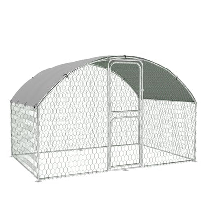 Takywep Metal Chicken Coop 9.8 x 6.5 x 6.5FT, Walk in Chicken Runs with Cover, Large Metal Chicken Run, Walk-in Chicken Pen, Outdoor Duck Hens Cage Poultry Pens for Farm Yard Backyard