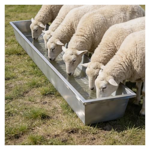 ERRULAN Heavy Duty Watering Troughs, Stainless Steel Livestock Feeder Metal Load 32/64/90/124lb, Deer/Horse/Sheep/Cattle Feed Trough Easy to Clean(1x0.3x0.18m(3.3x0.98x0.6ft)) - size: 1x0.3x0.18m(3.3x0.98x0.6ft)