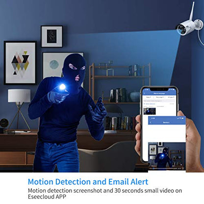 Hiseeu 2K Wireless Security Camera System, 10CH NVR Kit,8Pcs 3MP WiFi Surveillance Cameras for Home Indoor/Outdoor Use,Night Vision,Waterproof, Motion Detection, 3TB Hard Drive and DC Power Included - color: White-5