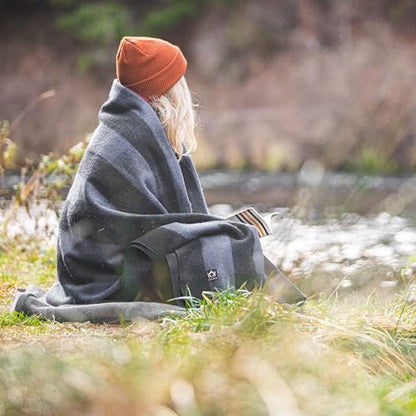 Arcturus Military Wool Blanket - Warm, Thick, Washable - Great for Outdoors, Camping, Stadium Blanket, Picnics, Travel - Car & Bushcraft Survival Kits - color: Gray Buffalo