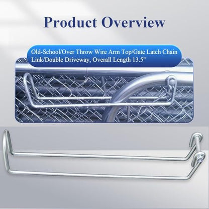 Old-School/Over Throw Wire Arm Top/Gate Latch Chain Link/Double Driveway, Overall Length 13.5" Fit for Residential Gate Frames Constructed of Either 1-1/8" OD/1-3/8" OD Tube, 1 Pc - color: 1 Pc